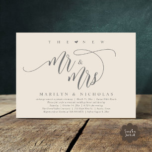 Invitation Le New Mr and Mrs, Modern Mariage Dinner Party