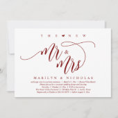 Invitation Le New Mr and Mrs, Modern Mariage Dinner Party (Devant)