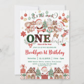 Invitation Le Noël le plus mondain 1er anniversaire Père Noël (Devant)