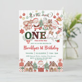 Invitation Le Noël le plus mondain 1er anniversaire Père Noël (Debout devant)