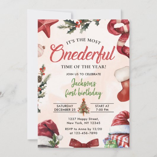 Invitation Le Noël le plus mondain hiver 1er anniversaire (Devant)