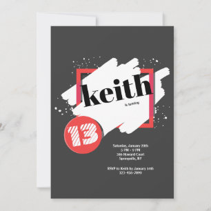 Invitation Le noir avec le rouge détaille l'invitation