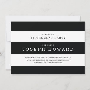 Invitation Le noir chic barre l'invitation de partie de