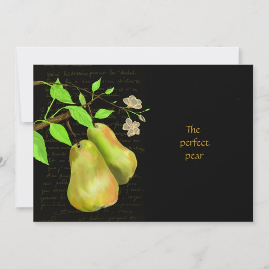 Invitation Le noir parfait de poire (Devant)