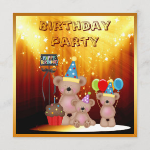 Invitation Le nounours chic concerne la fête d'anniversaire