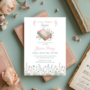 Invitation Le nouveau chapitre vintage commence le Baby showe