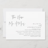 Invitation Le Nouveau M. et Mme, Mariage Elopement Party Invi (Devant)