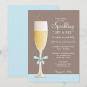 Invitation Le nouveau Sip de scintillement de bébé et voient (Devant / Derrière)