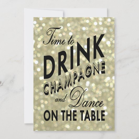 Invitation Le nouvel an d'or de boire l'invitation de (Devant)