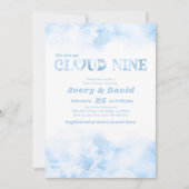 Invitation Le Nuage Neuf Cloud Fluffy Baby Boy Douche (Devant)