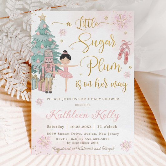 Invitation Le Nutcracker Winter Wonderland Girl Baby shower