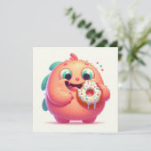 Invitation Le p’tit monstre mangeur de donut (Debout devant)