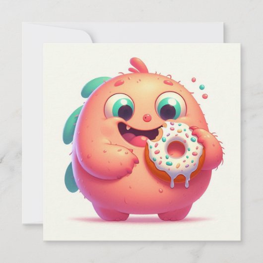 Invitation Le p’tit monstre mangeur de donut (Devant)