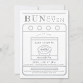 Invitation Le pain dans le Baby shower gris four (Devant)