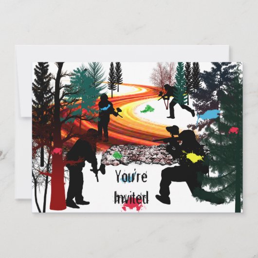 Invitation Le Paintball d'hiver dans les bois (Devant)
