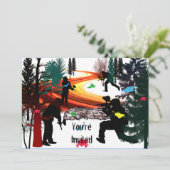 Invitation Le Paintball d'hiver dans les bois (Debout devant)