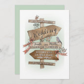 Invitation Le Panneau Mariage Dit Aquarelle Tirée À La Main R (Devant / Derrière)