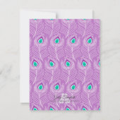 Invitation Le paon de fantaisie fait varier le pas de la (Dos)