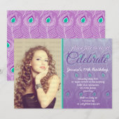 Invitation Le paon élégant fait varier le pas de la fête (Devant / Derrière)