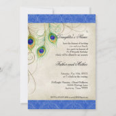 Invitation Le paon fait varier le pas de la partie bleue de (Dos)