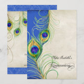 Invitation Le paon fait varier le pas de la partie bleue de (Devant / Derrière)