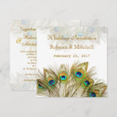 Invitation Le paon fait varier le pas du mariage (Devant / Derrière)