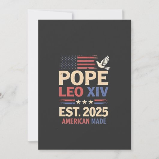 Invitation Le pape Leo XIV est. Drapeau 4 juillet USA 2025 (Devant)