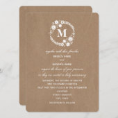 Invitation Le papier Brown a inspiré le mariage blanc de (Devant / Derrière)