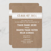 Invitation Le papier Brown et la dentelle ont inspiré (Devant / Derrière)