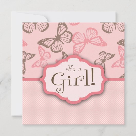 Invitation Le papillon embrasse le carré d'invitation (Devant)