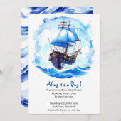 Invitation Le paradis du marin : Bébé Nautique Douche pour bé (Devant / Derrière)