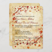 Invitation Le parchemin tourbillonne mariage de automne de (Devant / Derrière)