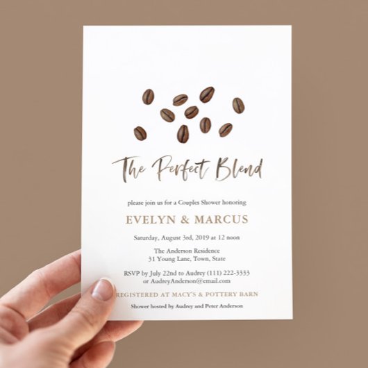 Invitation Le Parfait Mélange Wedding shower Couple Café