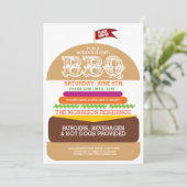 Invitation Le parti barbecue de l'école (Debout devant)