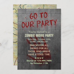 Invitation Le parti de cinéma zombie mort-vivant Apocalypse m