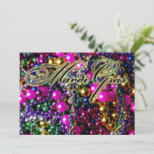 Invitation Le parti Mardi Gras "lance" l'modèle d'invitation (Debout devant)