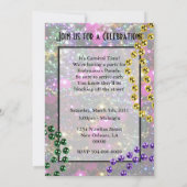Invitation Le parti Mardi Gras "lance" l'modèle d'invitation (Dos)