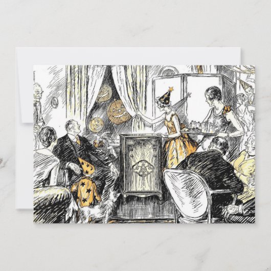 Invitation Le parti Vintage célèbre l'ancienne Halloween (Devant)