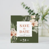 Invitation Le pastel tropical hibiscus boho "Save the Date" (Debout devant)