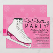 Invitation Le patin rose de baie joint la fête d'anniversaire (Devant / Derrière)