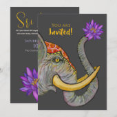 Invitation Le patrimoine sri-lankais peint à la main (Devant / Derrière)