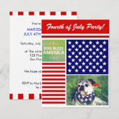 Invitation Le patriotique américain des chiens bénis (Devant / Derrière)