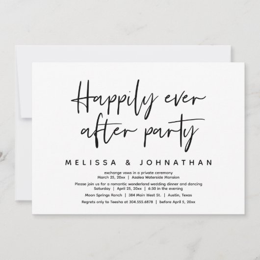 Invitation Le Pays des merveilles romantique Joyeusement Aprè (Devant)