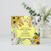 Invitation Le pays jaune tournesol shabed parties scintillant (Debout devant)