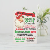 Invitation Le Père Noël arrive en ville Noël (Debout devant)