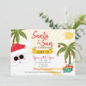 Invitation Le Père Noël au soleil fête d'été Australie Noël (Debout devant)