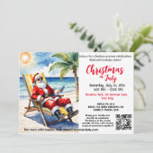 Invitation Le Père Noël au soleil fête d'été Australie Noël (Debout devant)