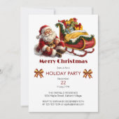 Invitation Le Père Noël avec l'aube Plein de cadeaux Noël (Devant)