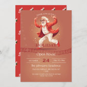 Invitation Le Père Noël dancing (Devant / Derrière)