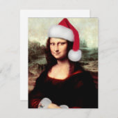 Invitation Le Père Noël de Mona Lisa (Devant / Derrière)